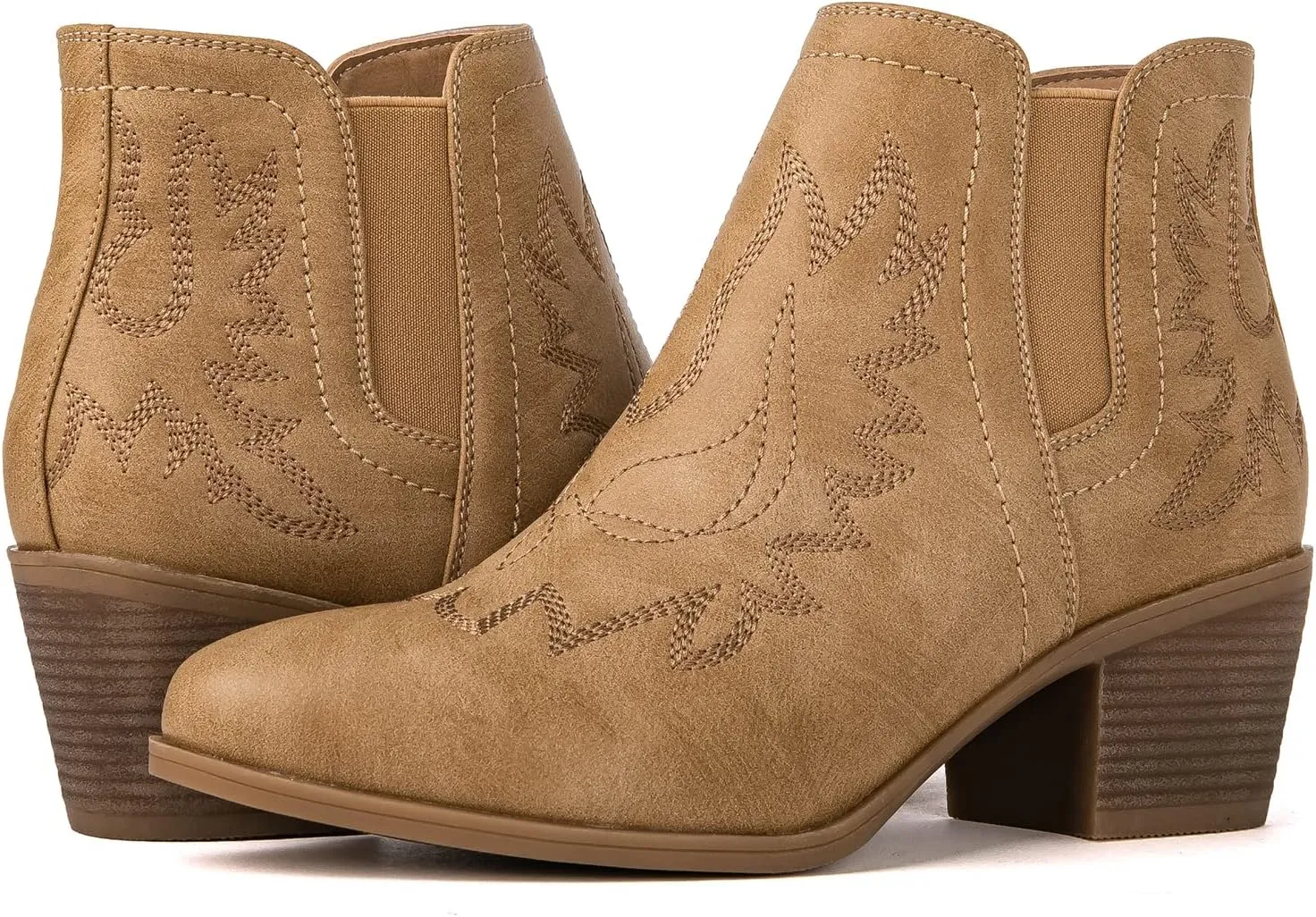 GLOBALWIN Women's Pull On Ankle Boots The Western Cowboy Cowgirl Boots