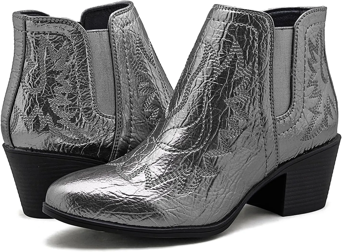 GLOBALWIN Women's Pull On Ankle Boots The Western Cowboy Cowgirl Boots