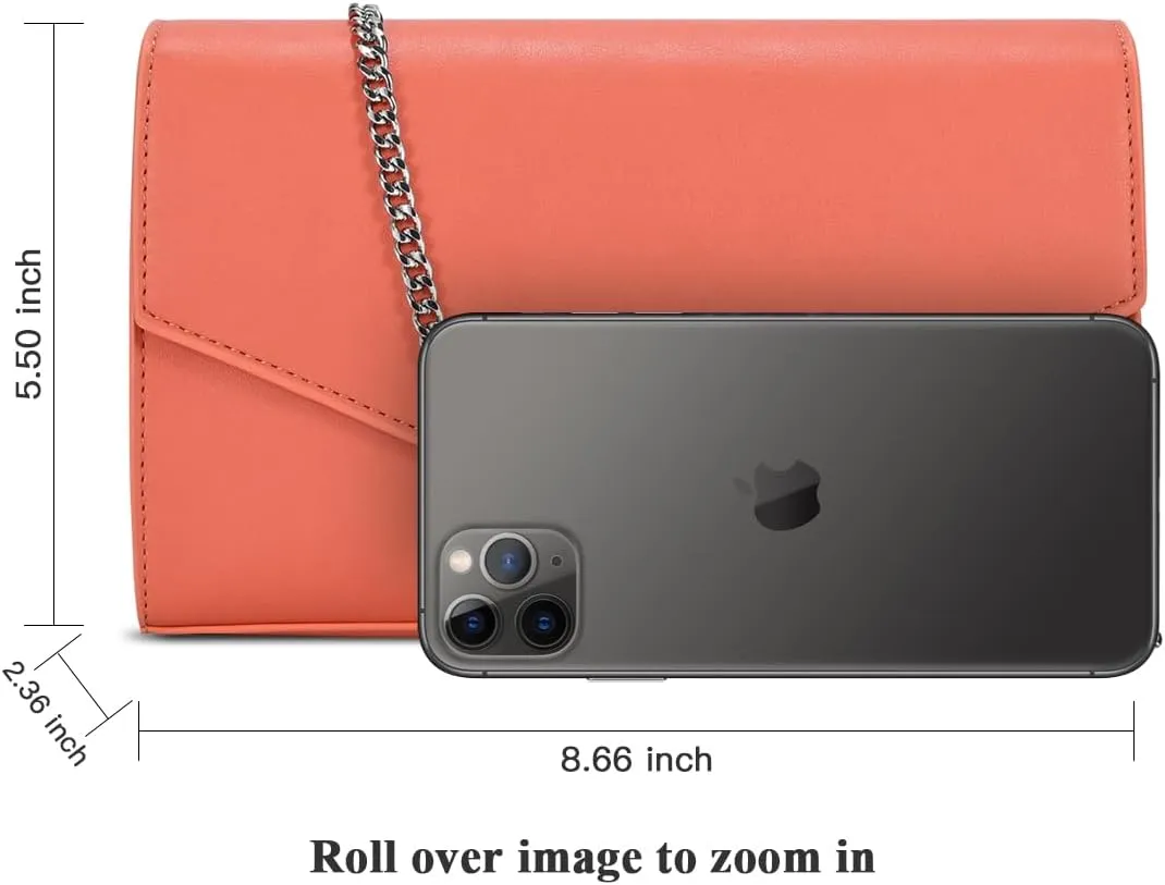 GM LIKKIE Clutch Purse for Women, Evening Envelope Clutch Bag, Crossbody Foldover PU Leather Shoulder Handbag
