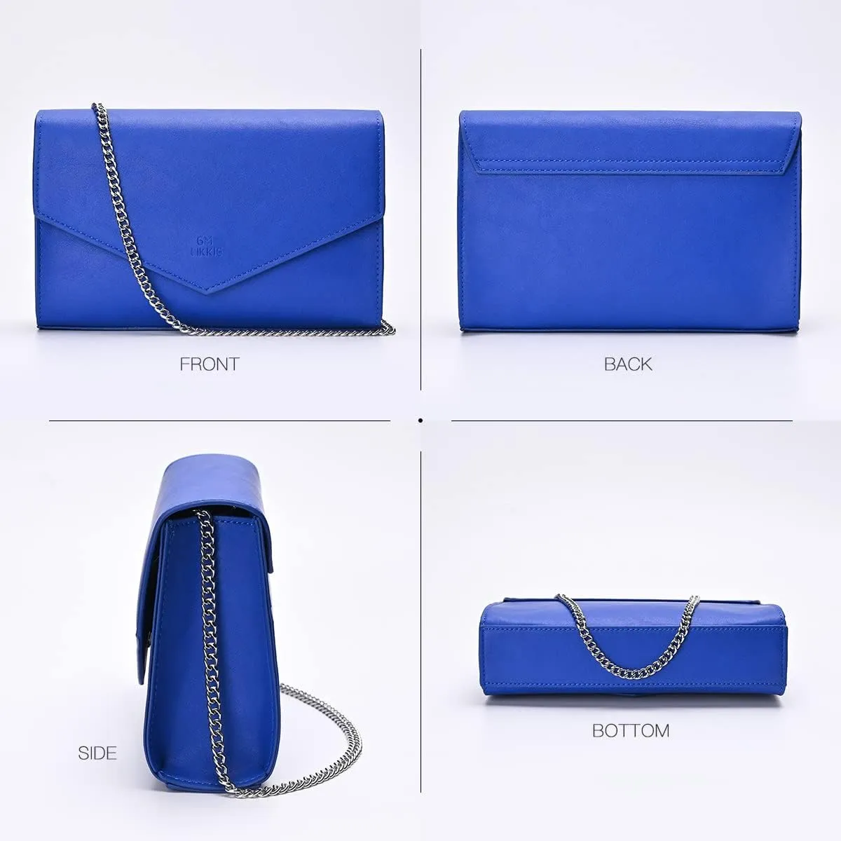 GM LIKKIE Clutch Purse for Women, Evening Envelope Clutch Bag, Crossbody Foldover PU Leather Shoulder Handbag