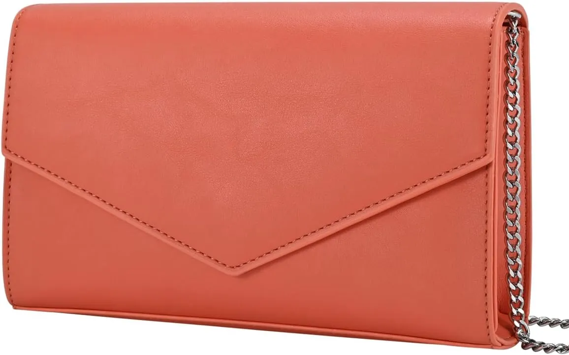GM LIKKIE Clutch Purse for Women, Evening Envelope Clutch Bag, Crossbody Foldover PU Leather Shoulder Handbag