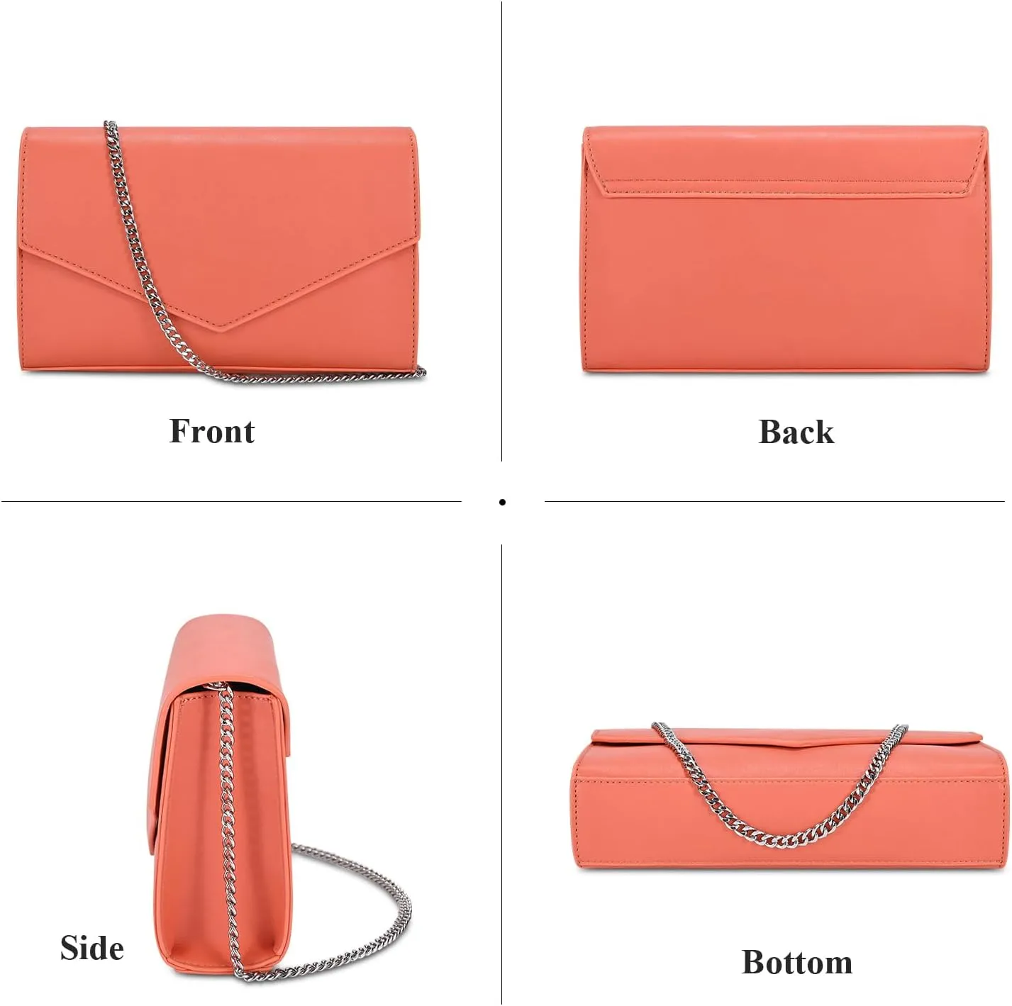 GM LIKKIE Clutch Purse for Women, Evening Envelope Clutch Bag, Crossbody Foldover PU Leather Shoulder Handbag