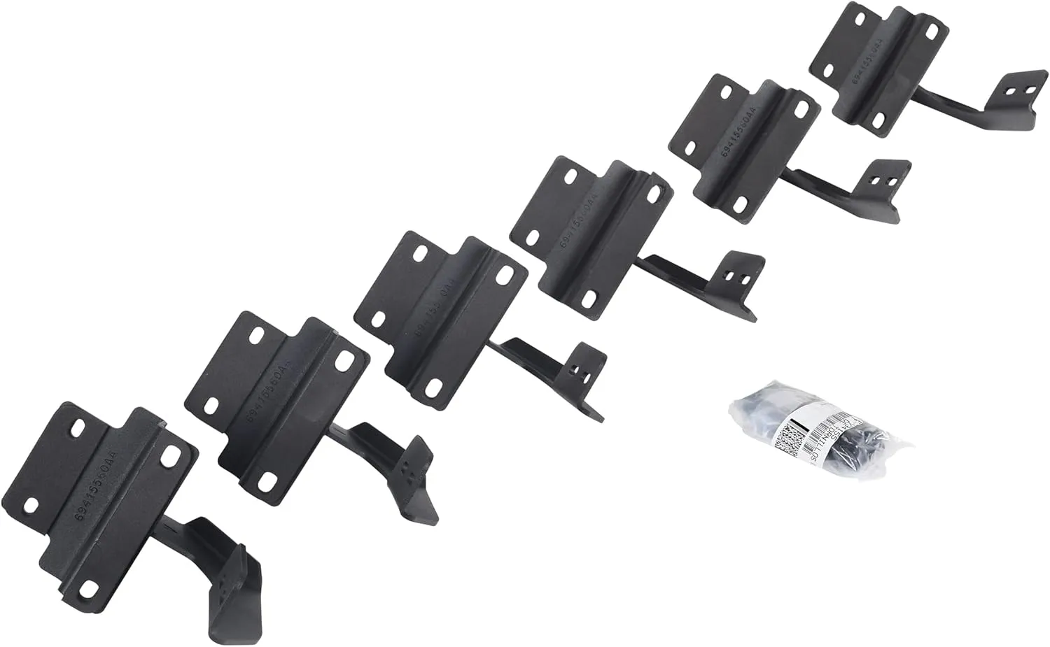 Go Rhino V-Series V3 / RB10 Slim / RB20 Slim / RB30 Slim / RB30 Running Board Mounting Brackets | Mild Steel, Textured Black | 6941556 | Fits 2015-2024 Ford F-150, F-250, F-350 (See Description)