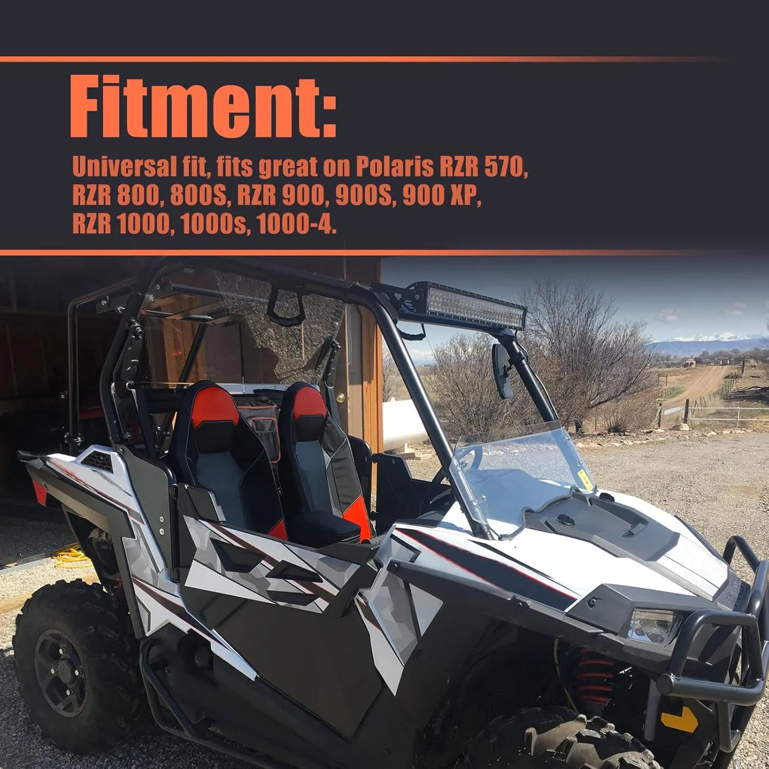 Goldfire RZR XP Accessories,1680D UTV Gear Bag Cab Pack Center Seat Storage Tool Bag Between Seat Shoulder Bag For Polaris Razor 570 800 S 900 1000 XP (Orange Piping)