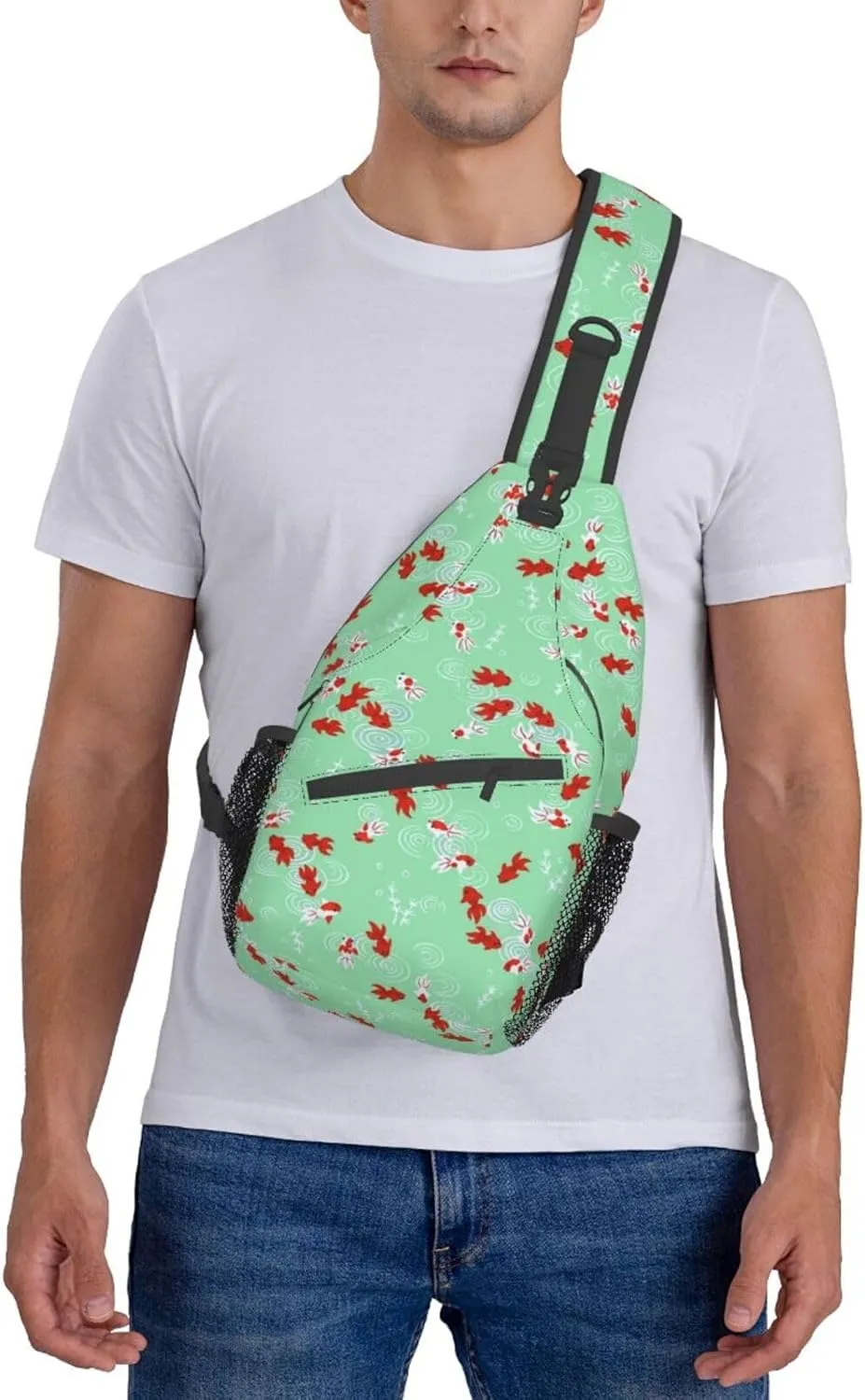 Goldfish Crossbody Bag Fish Shoulder Bag Backpack Cute Sling Bag Funny Chest Casual Daypack for Outdoor