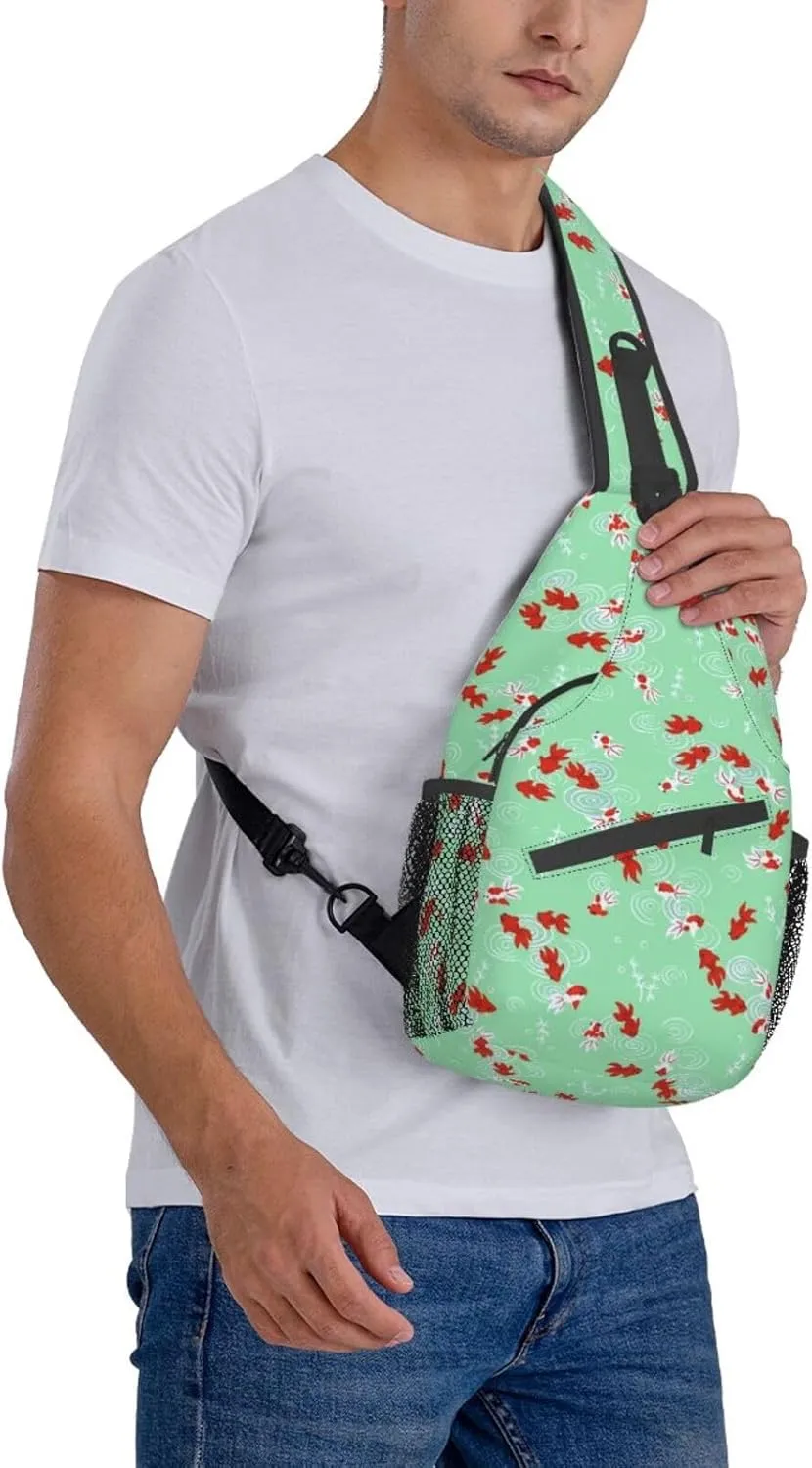 Goldfish Crossbody Bag Fish Shoulder Bag Backpack Cute Sling Bag Funny Chest Casual Daypack for Outdoor