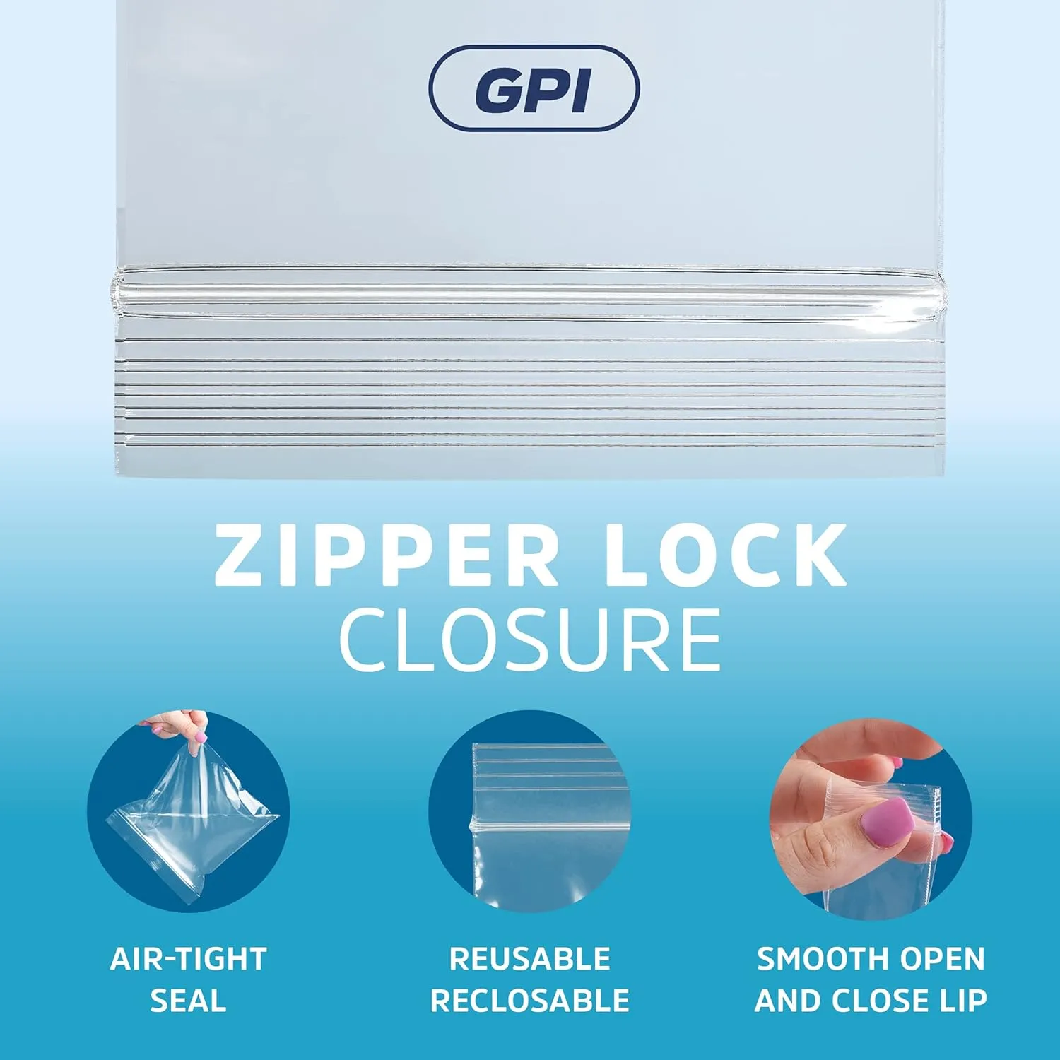 GPI - 6 Mil, Extra Heavy-Duty, 6" X 6" Clear Plastic Reclosable Zip Bags, Puncture-Resistant, Strong Resealable Poly Bags, With Lock Zipper Seal, For Screws, Nuts, Bolts & Constuction, 200 Count.
