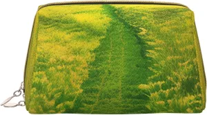 Grassland Paths Portable Cosmetic Bag, Travel Cosmetic Bag, Unisex, Zipper Closure, Suitable For Daily Use