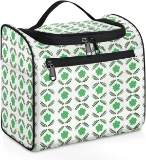Green Floral Hanging Toiletry Bag Wash Makeup Bag for Women Men Cute Leaves Travel Cosmetics Bag Shaving Bag Organizer Kit for Accessories, Cosmetics, Travel Essentials