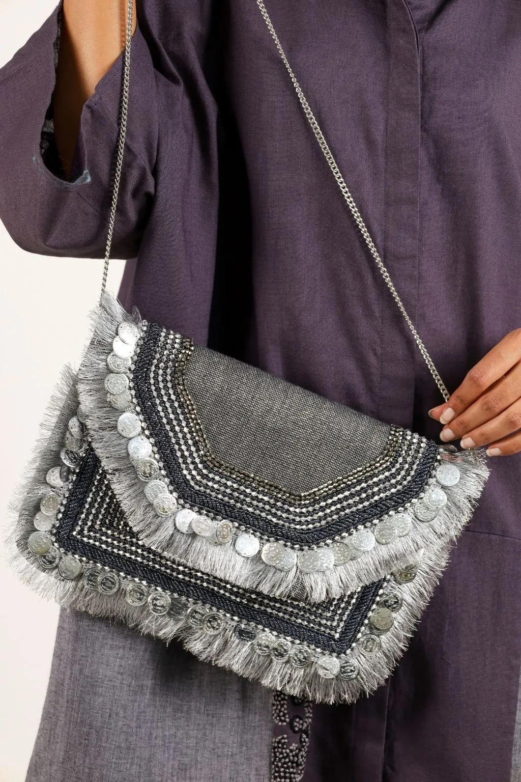 Grey Banjara Sling Bag
