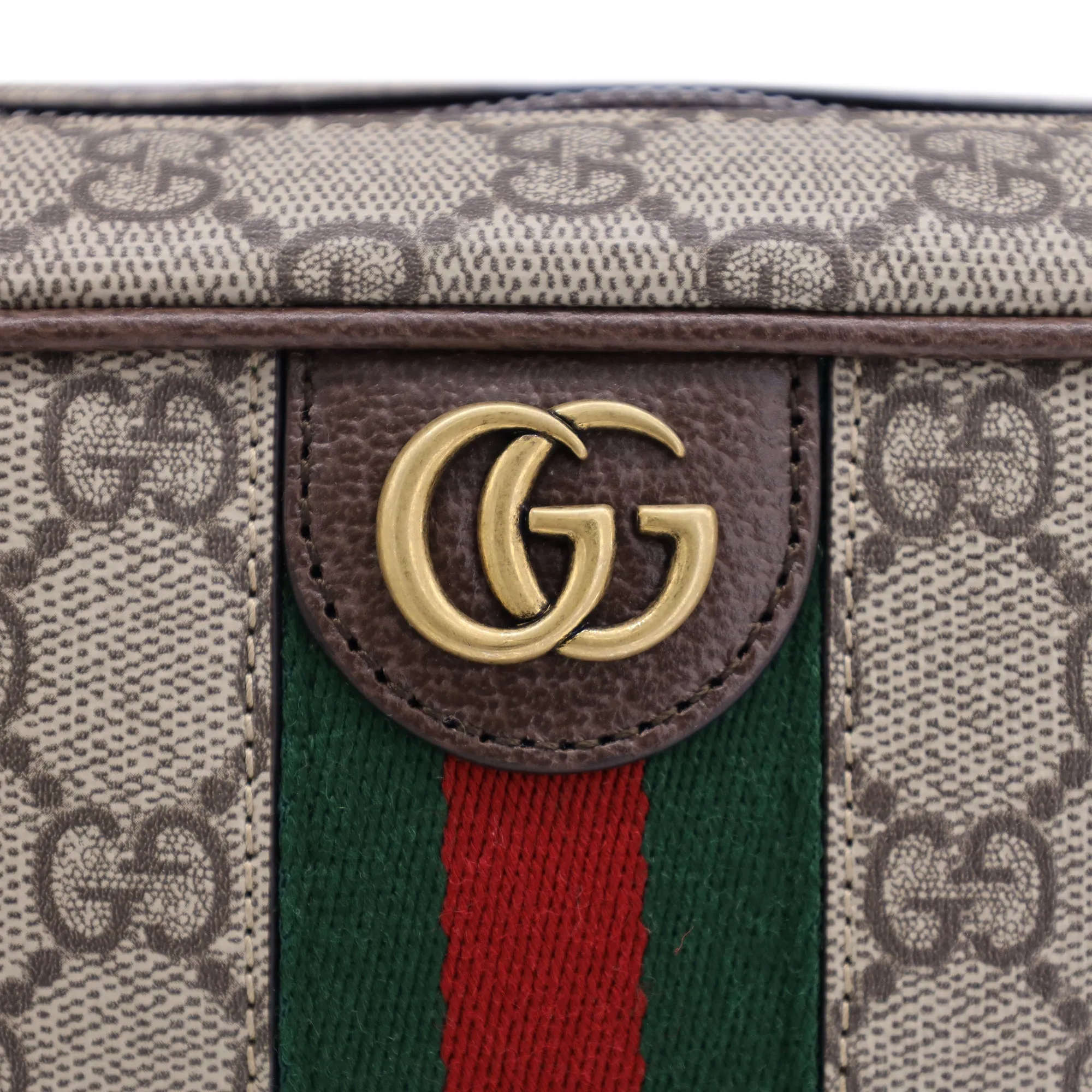 Gucci Savoy Toiletry Case With Web GG Supreme in Beige Canvas