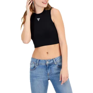 Guess Womens Embellished Ribbed Cropped