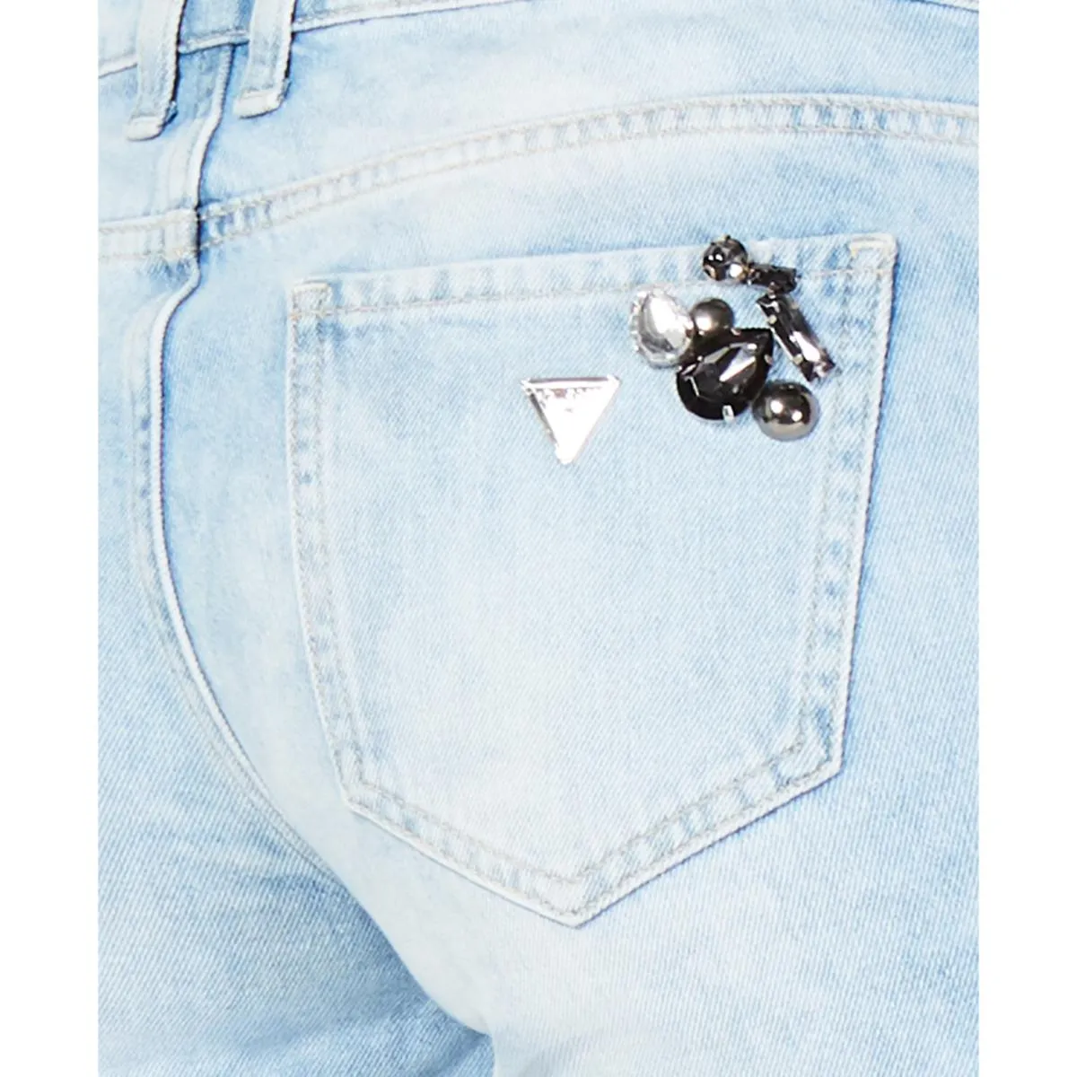Guess Womens Marilyn 3 Zip Low Rise Destroyed Skinny Jeans