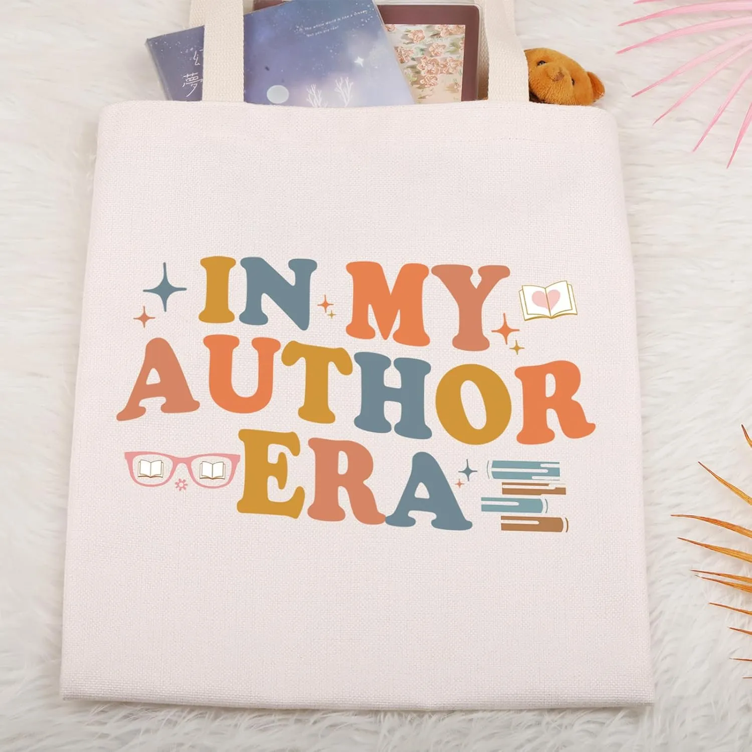Gzrlyf Novel Writer Author Makeup Bag Writer Themed Gift Novelist Author Gifts For Women Writer Author Novelist Cosmetic Bag (IN MY AUTHOR tote)