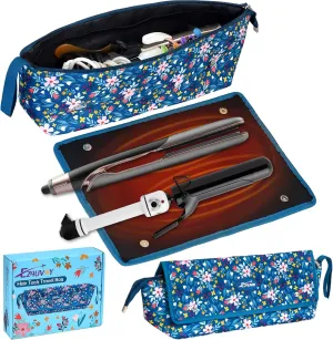Hair Tools Travel Bag with Removable Heat Resistant Mat, Travel Hair Bags Organizer for Hot Tools, Portable Travel Carrying Case for Flat Irons, Straighteners, Curling Iron