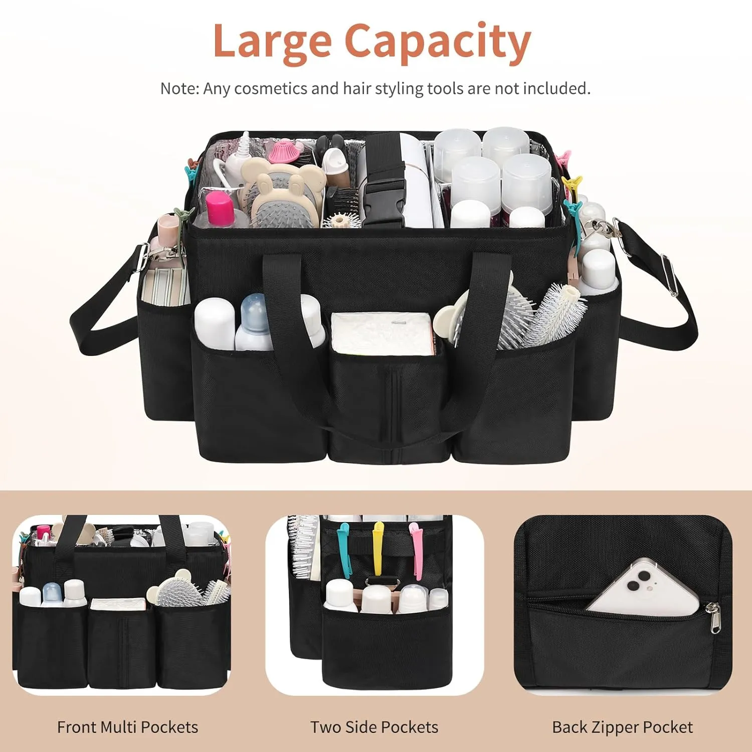 Hairstylist Traveling Bag, Extra Large Hair Tools Travel Bag, Hair Tool Organizer with Adjustable Dividers and Multi Pockets, Professional Makeup Artist Bag, Hairstylist Must Have