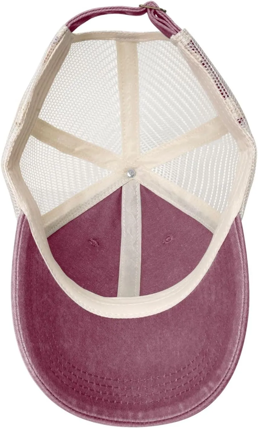 Hammock Hanging from Palm Trees Printed Cowboy Mesh Baseball Cap — Adjustable mesh