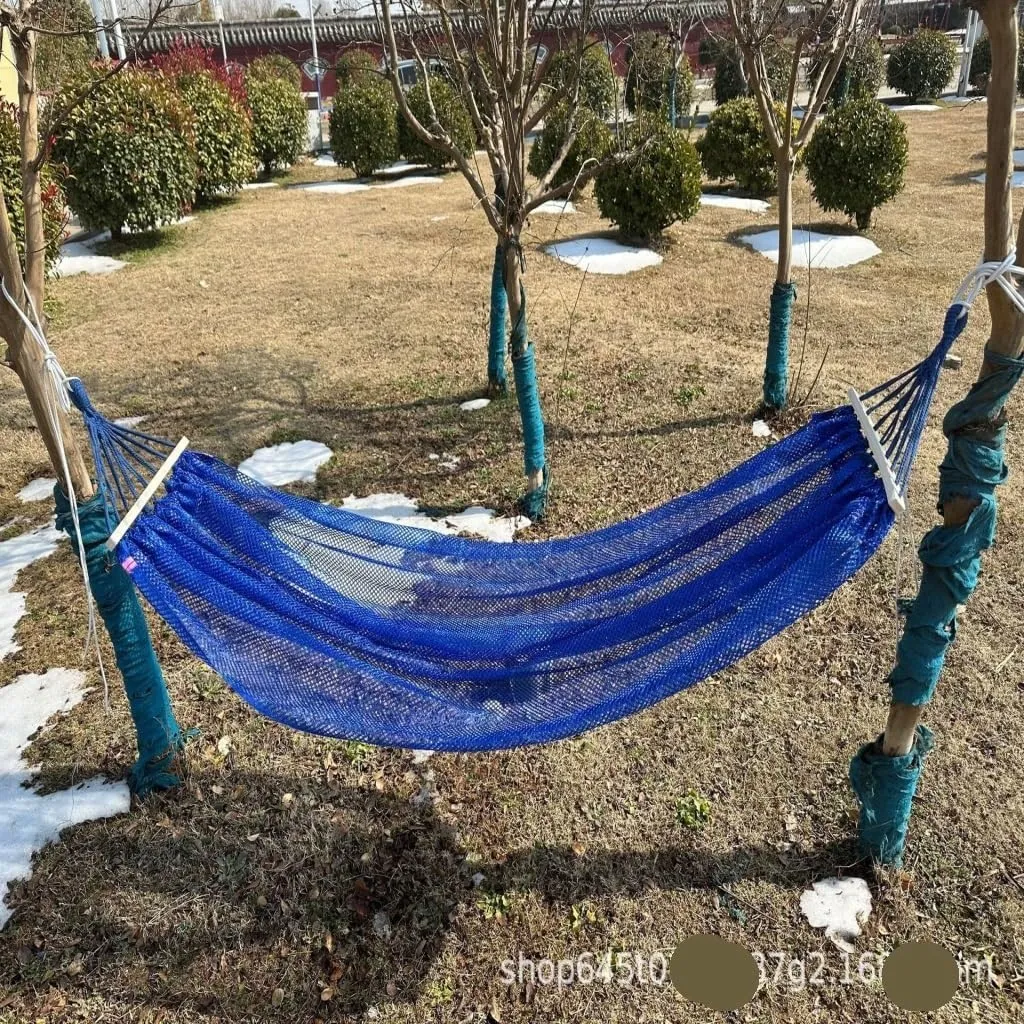 Hammocks Ice Silk Hammock Outdoor Thickened Fine Mesh Single and Double Anti-Rollover Hanging Chair Camping Courtyard Camping Hammocks(Red,B)