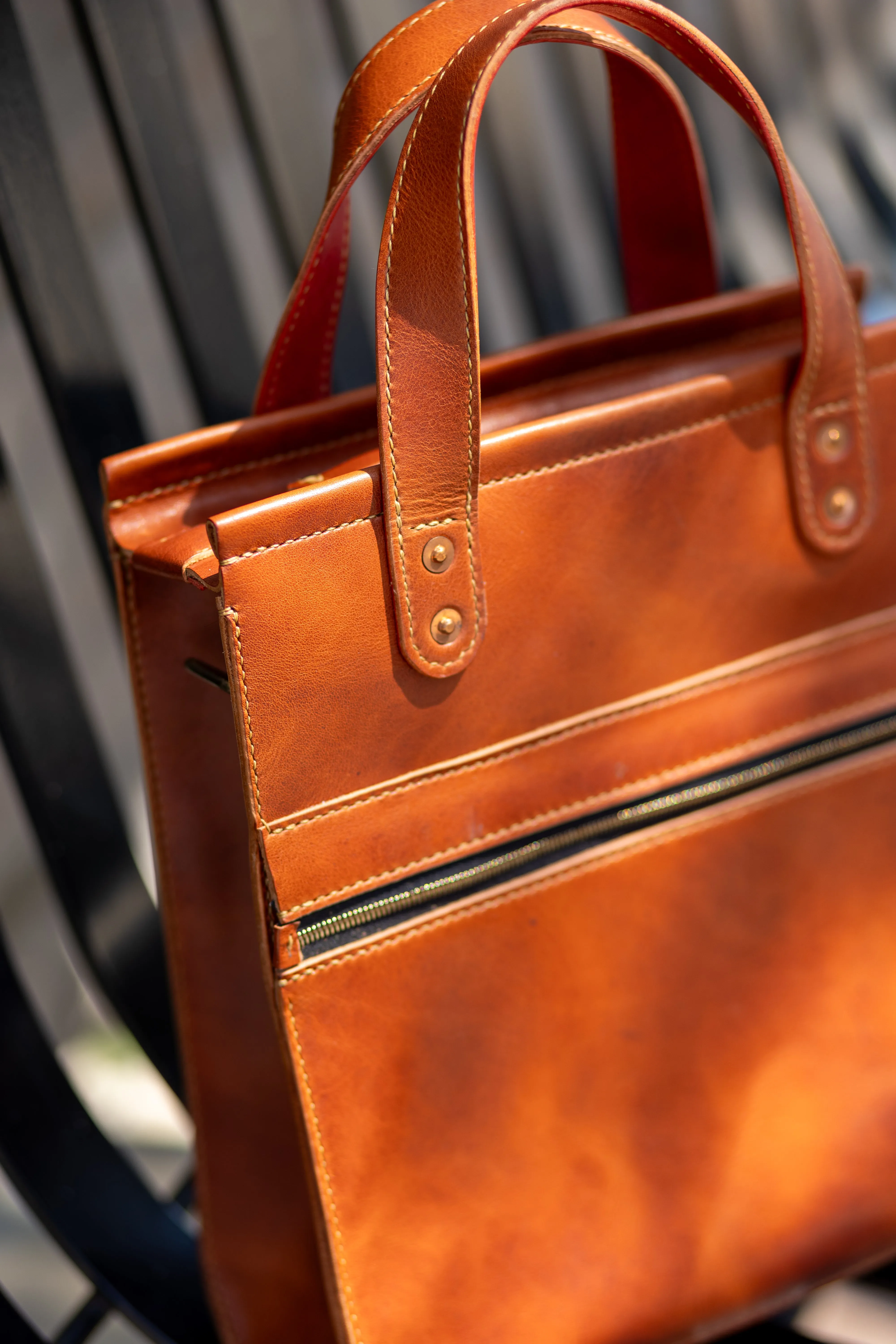 Hand Stitched Zippered Tote