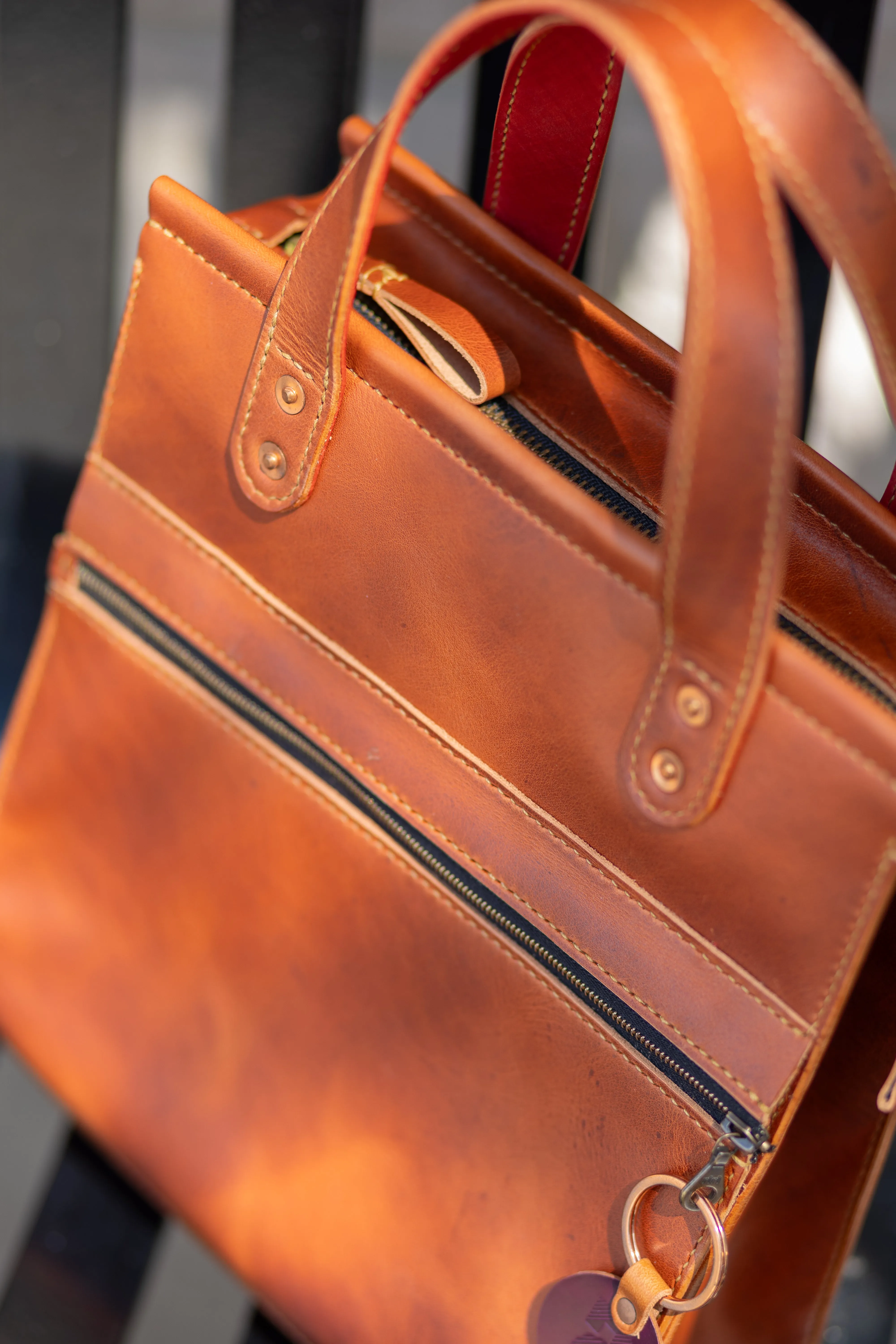 Hand Stitched Zippered Tote