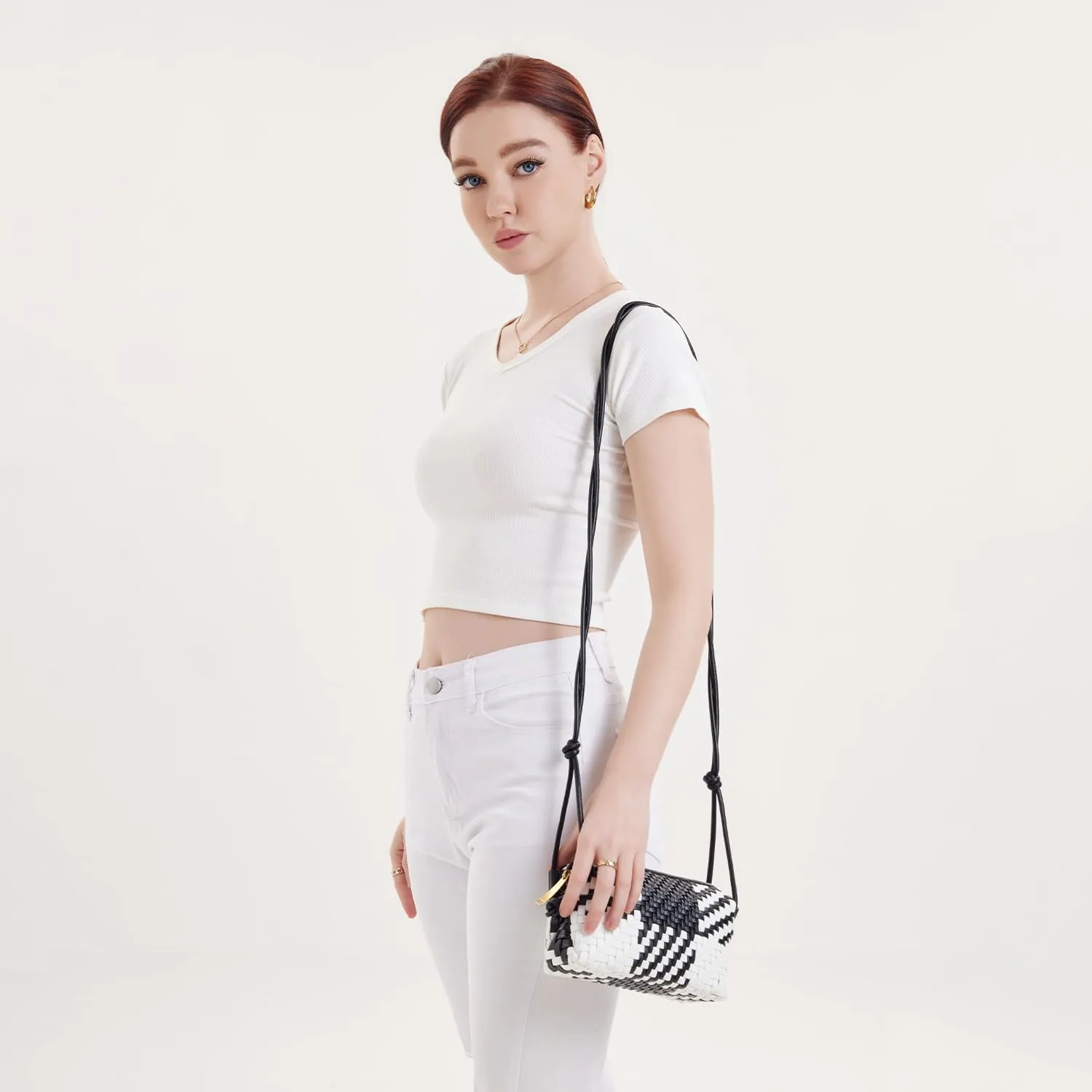 Handwoven Crossbody Bag for Women, Shoulder Purse with Adjustable Strap Lightweight Summer Festival Bag Gift