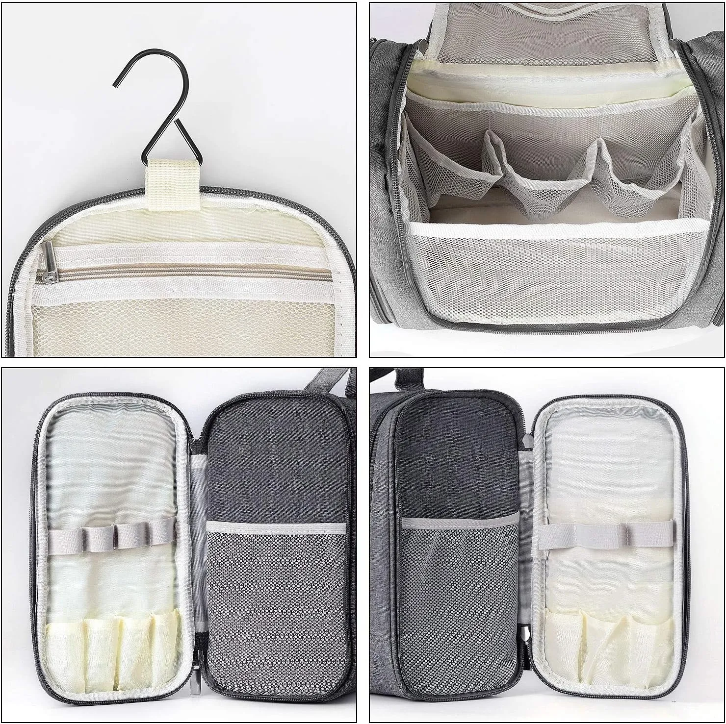 Hanging Toiletry Bag Extra Large Capacity | Premium Travel Organizer Bags For Men And Women | Durable Waterproof Nylon Bathroom, Shower, Makeup Bag For Toiletries, Cosmetics, Brushes