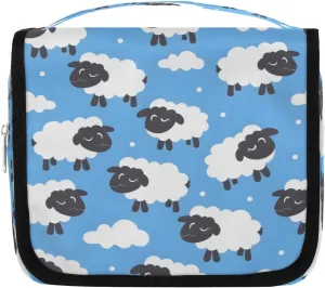 Hanging Travel Toiletry Bag Cartoon Sheep Toiletry Bags with Hanging Hook Portable Cosmetic Bag Makeup Organizer for Travel Business Trip