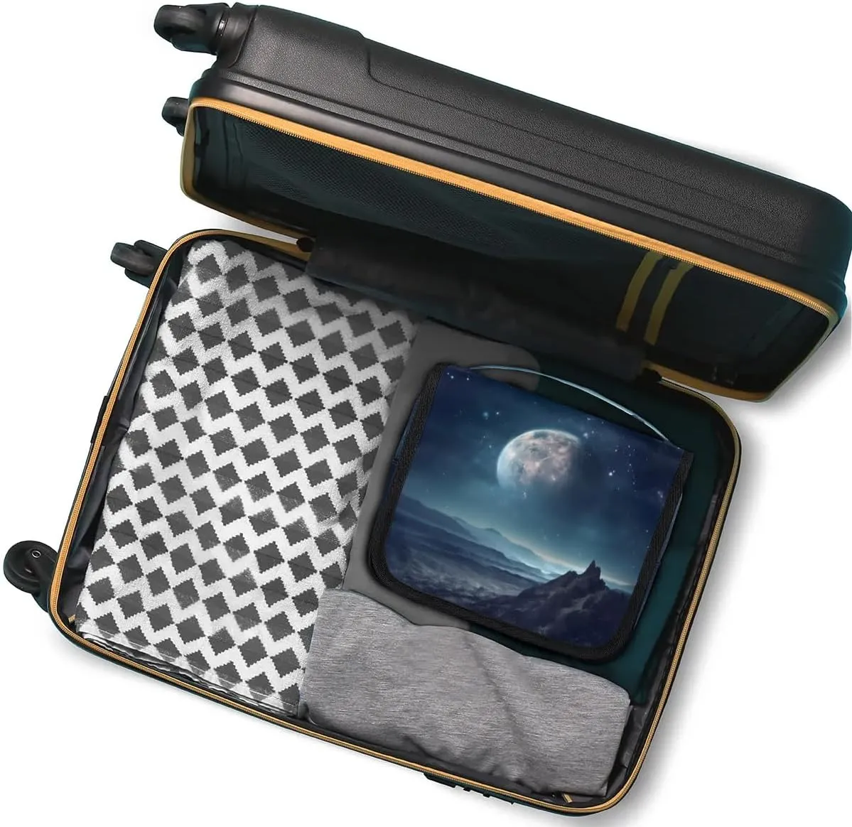 Hanging Travel Toiletry Bag Distant Planet Toiletry Bags with Hanging Hook Portable Cosmetic Bag Makeup Organizer for Travel Business Trip