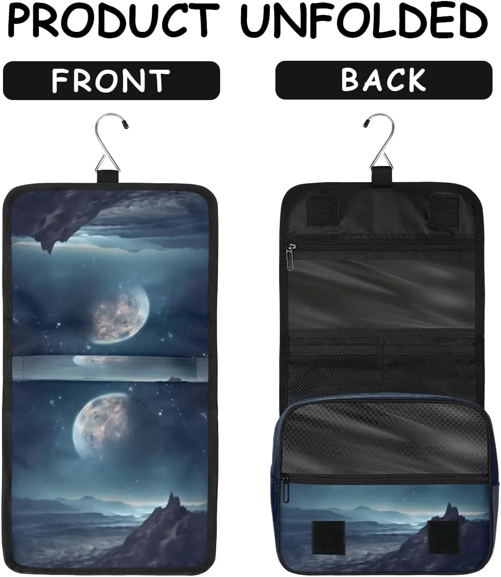 Hanging Travel Toiletry Bag Distant Planet Toiletry Bags with Hanging Hook Portable Cosmetic Bag Makeup Organizer for Travel Business Trip