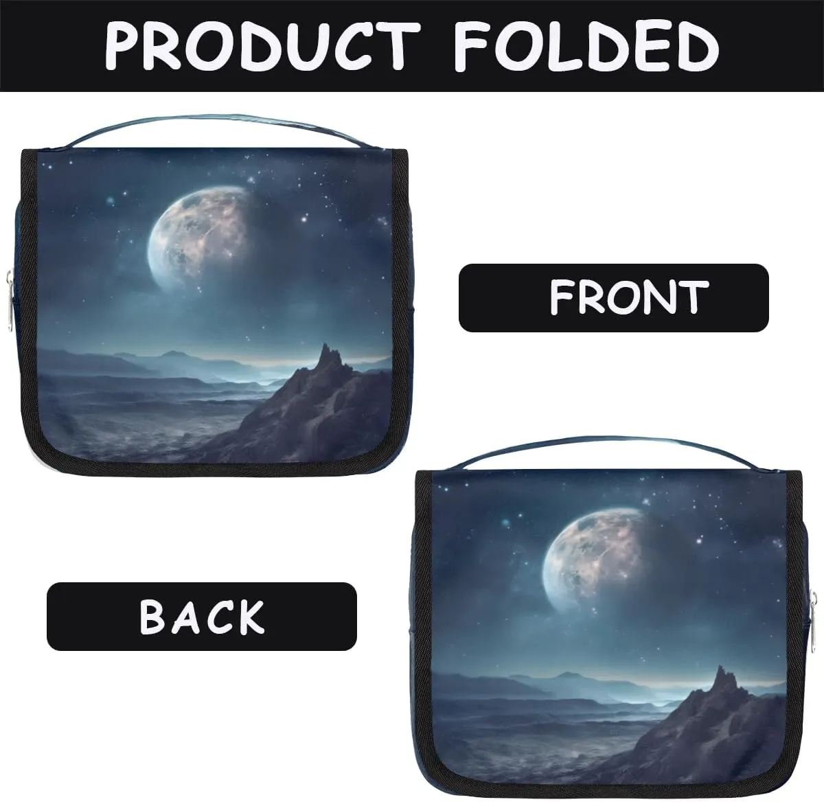 Hanging Travel Toiletry Bag Distant Planet Toiletry Bags with Hanging Hook Portable Cosmetic Bag Makeup Organizer for Travel Business Trip