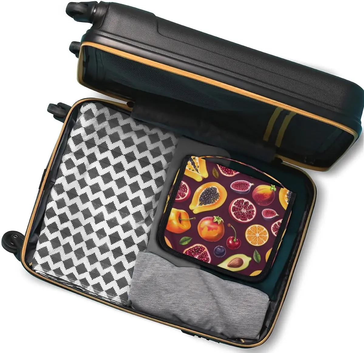 Hanging Travel Toiletry Bag Fruits Pomegranate Toiletry Bags with Hanging Hook Portable Cosmetic Bag Makeup Organizer for Travel Business Trip