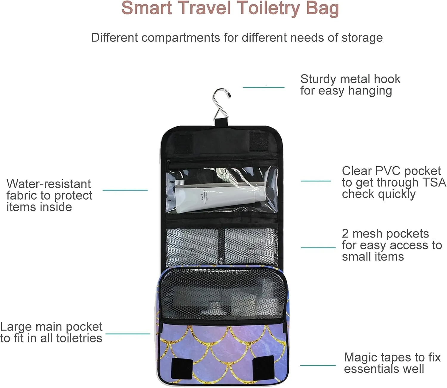 Hanging Travel Toiletry Bag Kit Makeup Case Cosmetics Organizer for Men Women