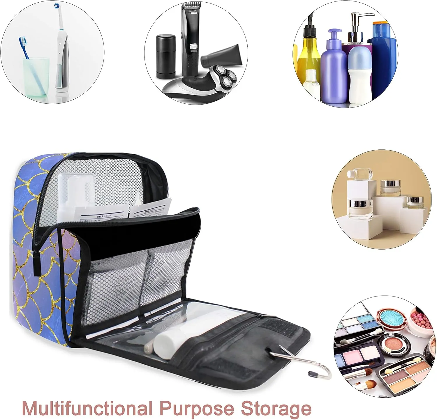 Hanging Travel Toiletry Bag Kit Makeup Case Cosmetics Organizer for Men Women