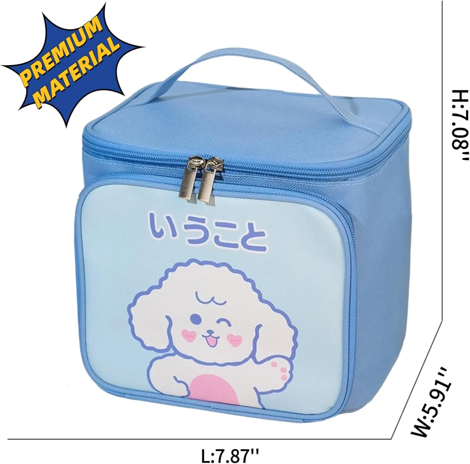 Hanging Travel Toiletry Bag with Spacious Compartments,Cute Cartoon Large Waterproof Portable Makeup Bag for Women (blue)