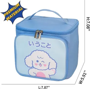Hanging Travel Toiletry Bag with Spacious Compartments,Cute Cartoon Large Waterproof Portable Makeup Bag for Women (blue)