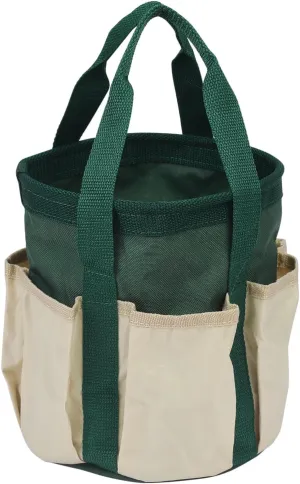 HARFINGTON Garden Tool Bag 7.5" x 8.3" Small Oxford Waterproof with Pockets Garden Tote Bag Gardening Plant Tool Organizer Storage Carrier Store for Outdoor Women Men, Dark Green