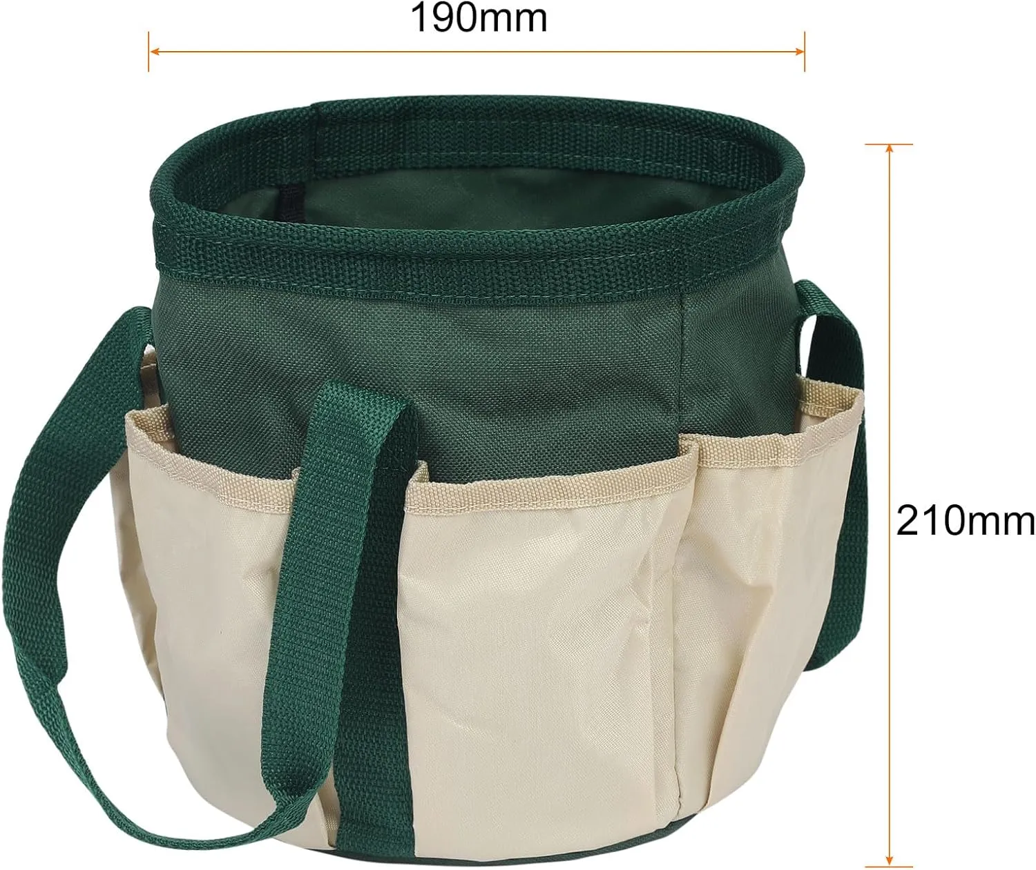 HARFINGTON Garden Tool Bag 7.5" x 8.3" Small Oxford Waterproof with Pockets Garden Tote Bag Gardening Plant Tool Organizer Storage Carrier Store for Outdoor Women Men, Dark Green