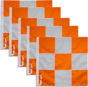Heavy Duty Airport Flag Orange and White 36 x 36 Inch With Rope- Longest Lasting Oxford Nylon 210D | Airfield Vehicle Safety Flags Decoration Gift Yard House Banner
