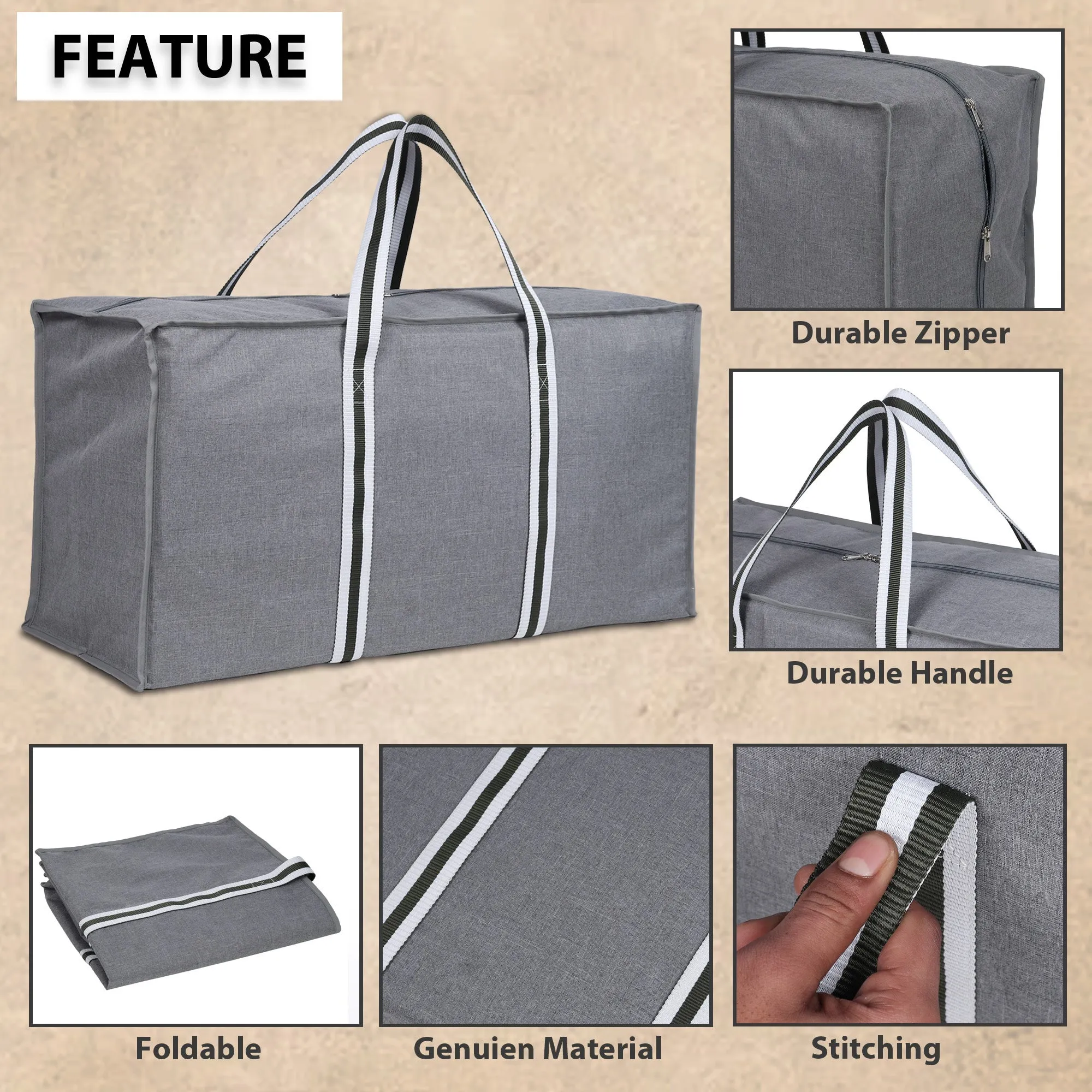 Heavy Duty Extra Large Storage Bag Blanket Clothes Organizer- Double R Bags