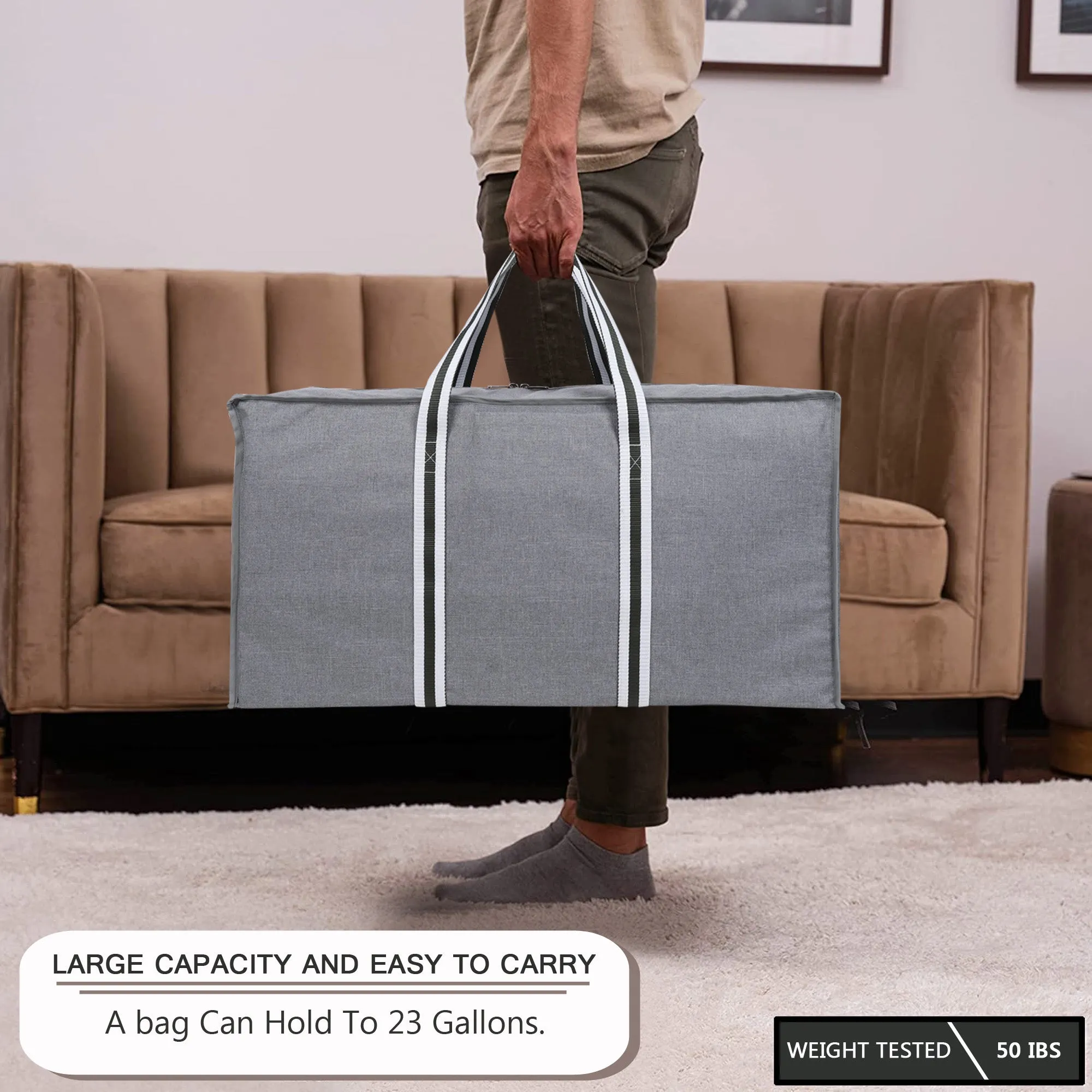 Heavy Duty Extra Large Storage Bag Blanket Clothes Organizer- Double R Bags
