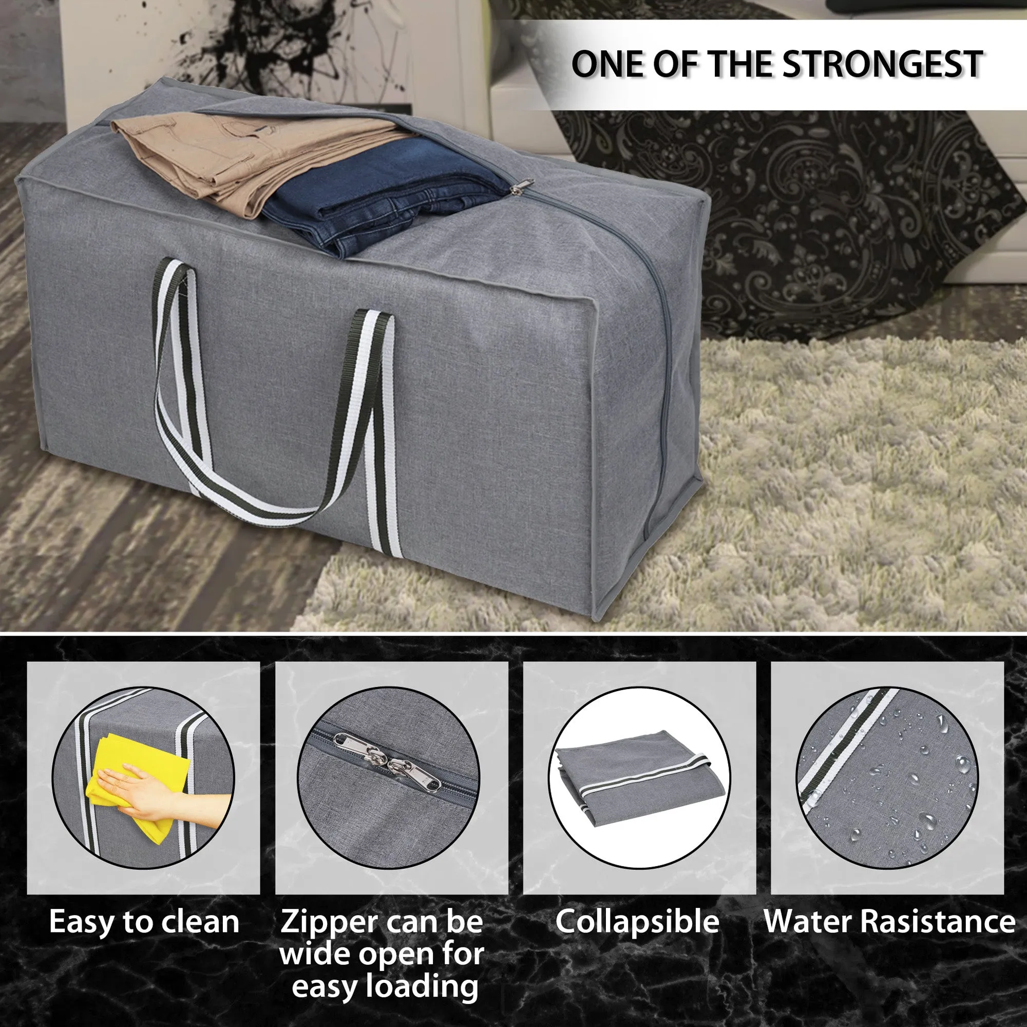 Heavy Duty Extra Large Storage Bag Blanket Clothes Organizer- Double R Bags