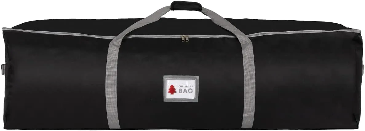 Heavy Duty Oxford Christmas Tree Storage Bag with Extra Padded Handles| Waterproof Oxford Artificial Tree Storage Bag | 51" L x 16" W x 16" H, ID Card Included (Black)