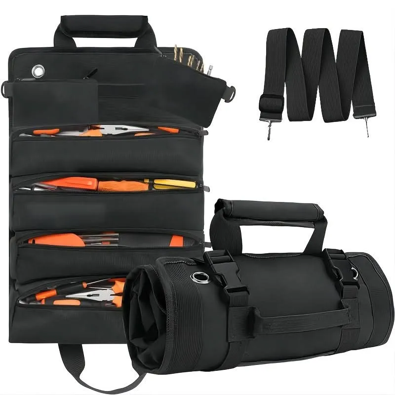 Heavy Duty Roll-Up Tool Bag with Pouches
