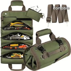 Heavy Duty Roll-Up Tool Bag with Pouches