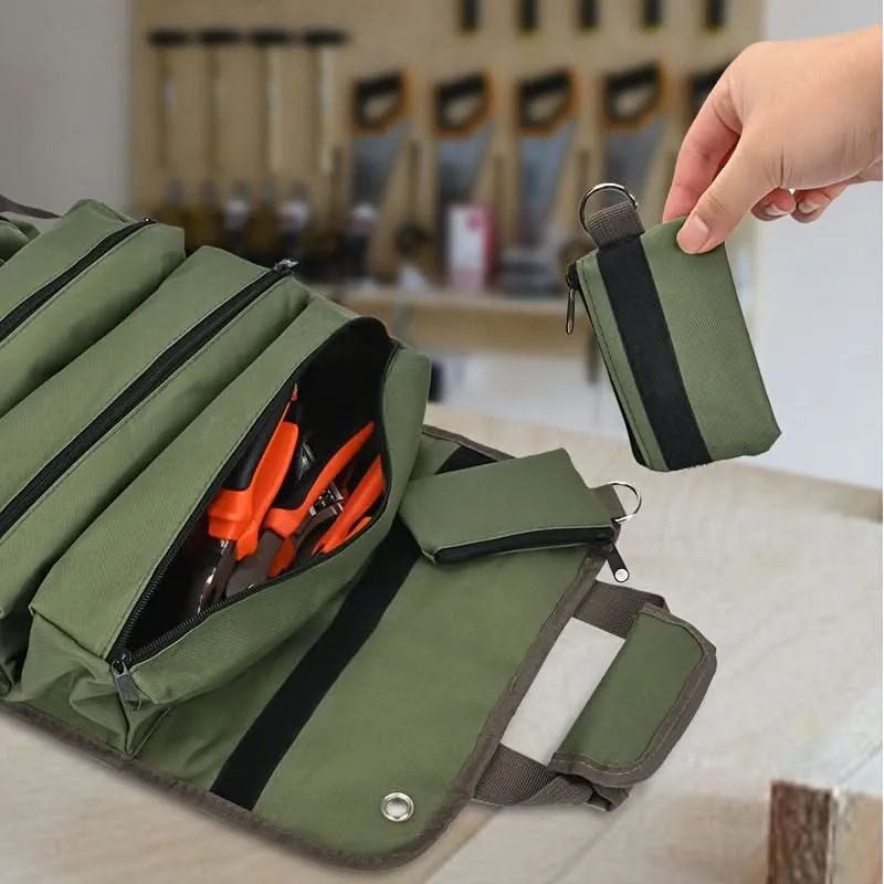 Heavy Duty Roll-Up Tool Bag with Pouches