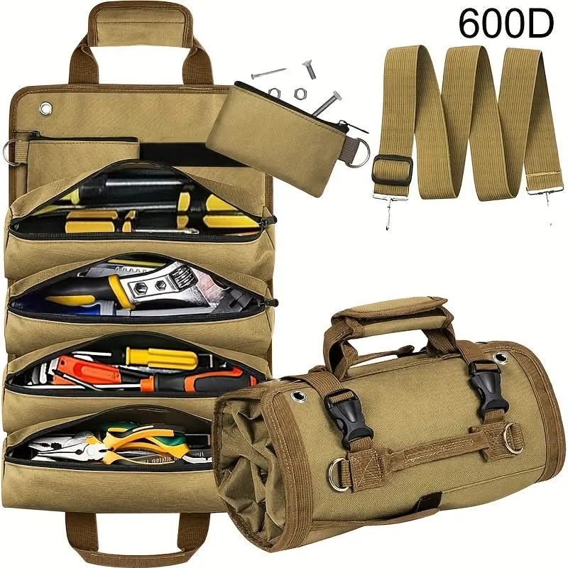 Heavy Duty Roll-Up Tool Bag with Pouches