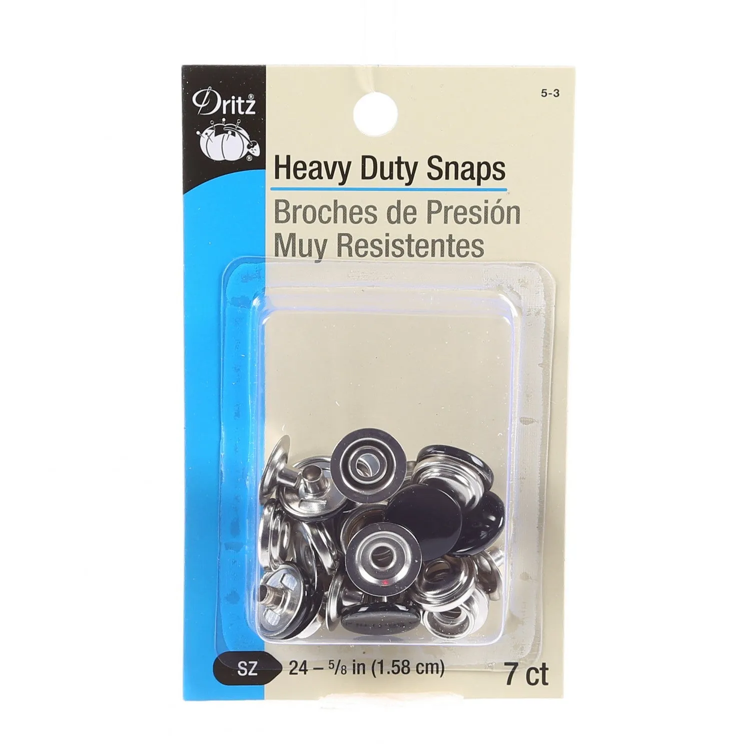 Heavy Duty Snaps 7ct Black # 5-3  Sku: 22438