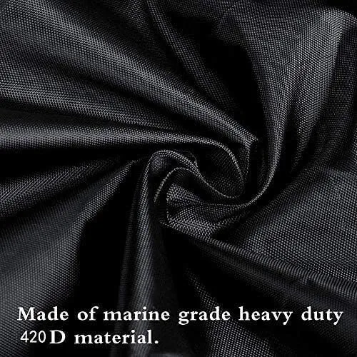 Heavy Duty Waterproof Boat Cover for Yachts Yachts, All Weather Outdoor, 420D Oxford Cloth, Black Fish Ski V-Hull Cover Bag(21-24ft)