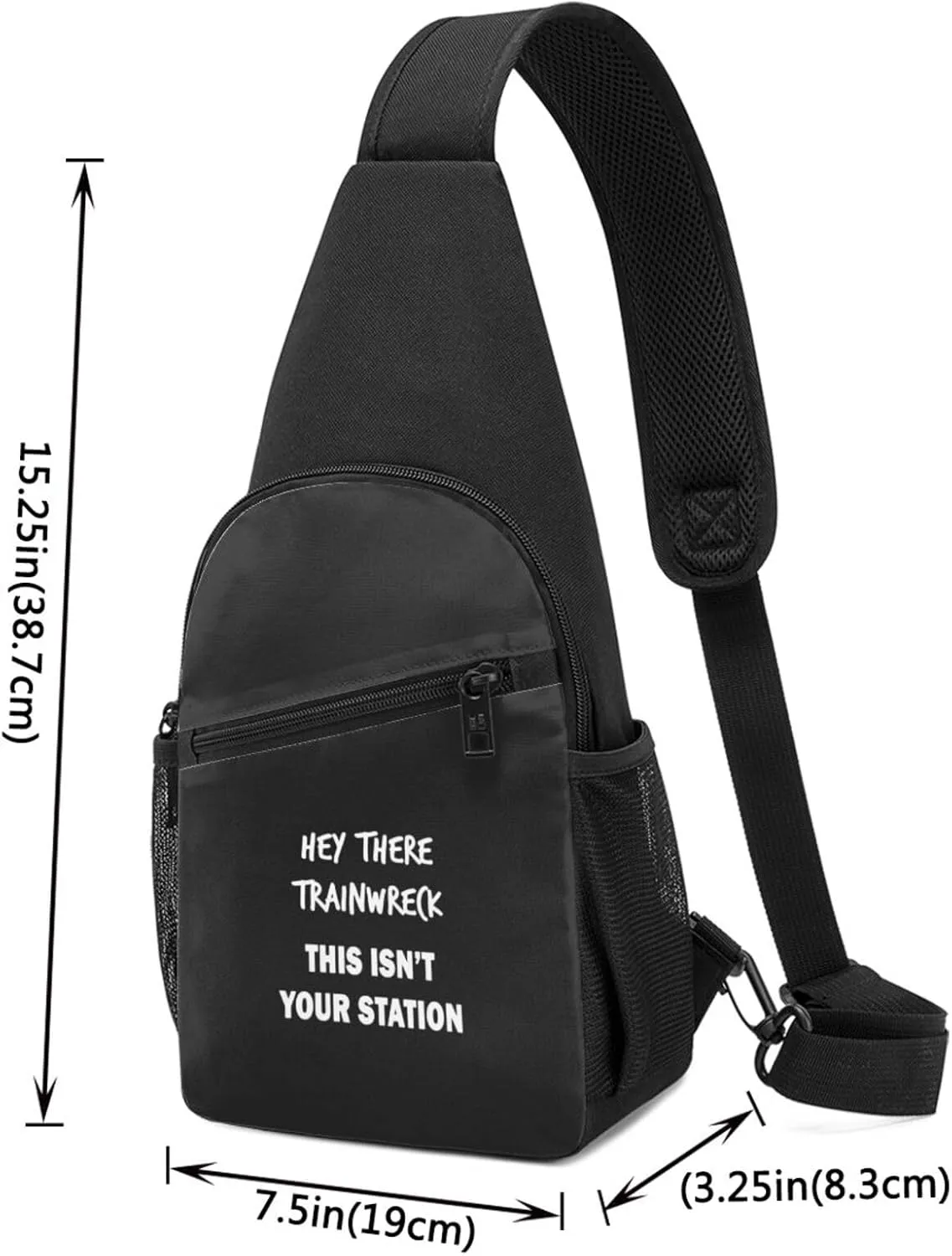 Hey There Train Wreck, This Isn'T Your Station Unisex Chest Bag Lightweight Crossbody Shoulder Bag Travel Pocket