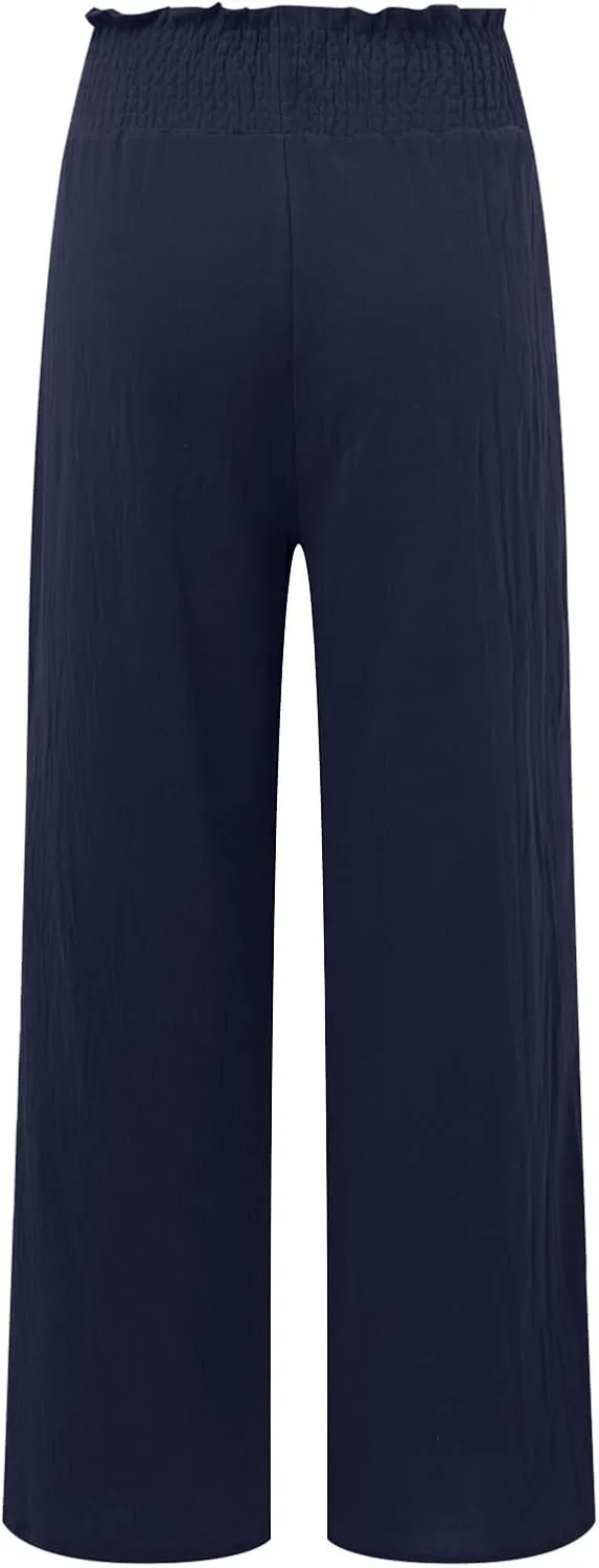 High Waisted Work Pants for Women Womens Stretchy Straight Leg Dress Work Pants Casual Slacks Dress with Pockets